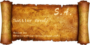 Sattler Arnó névjegykártya